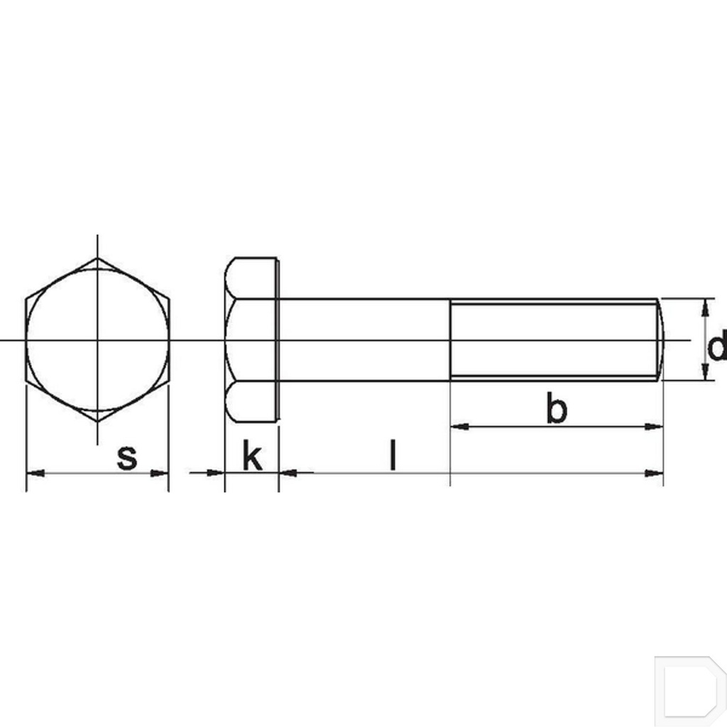 Bout M36x100 8.8 verzinkt DIN931 