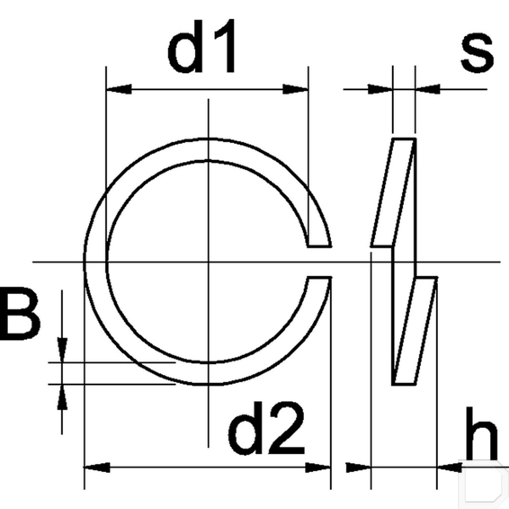 Vlakke Veerring M30 RVS-A2 