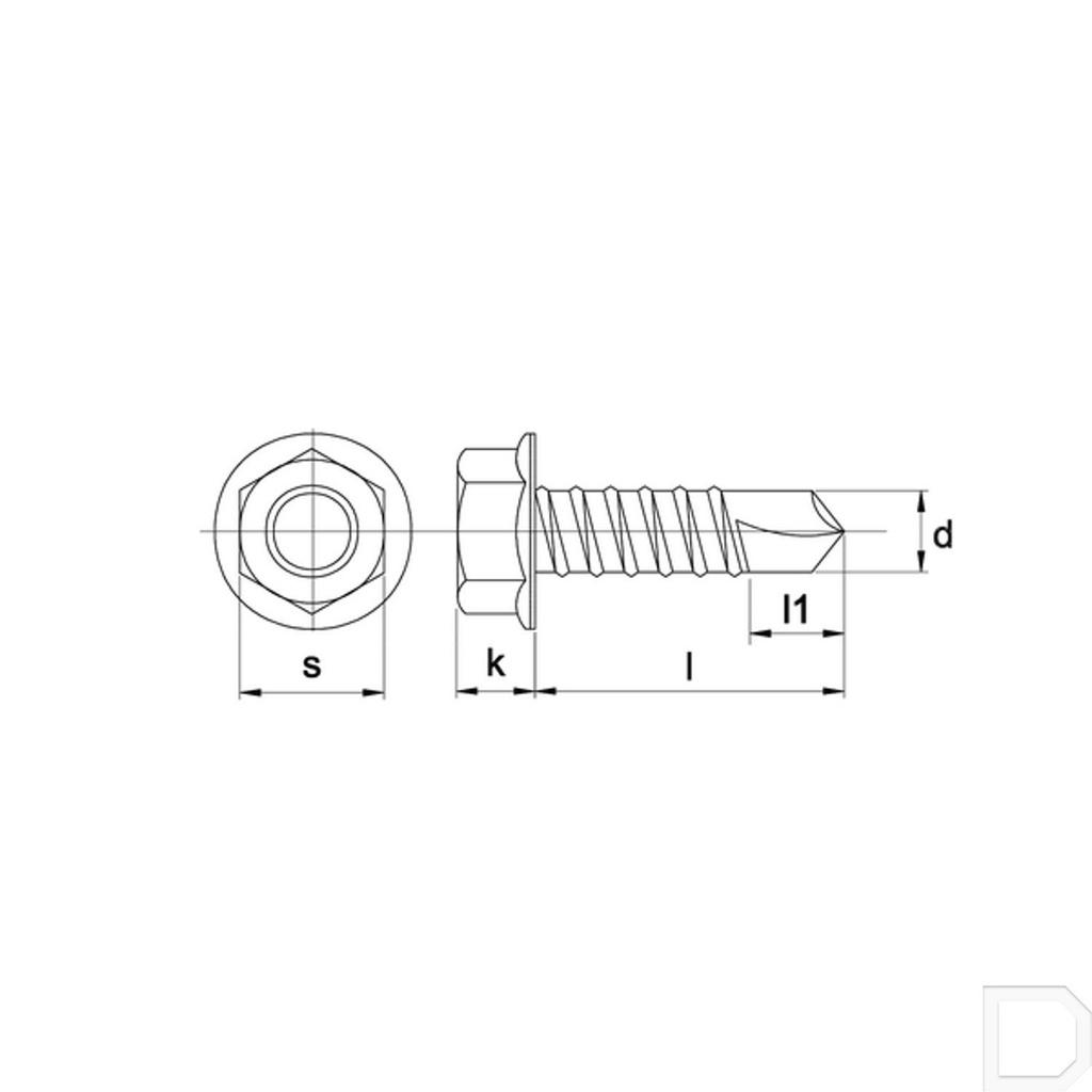 Zelfb.plaatschr. 6-kant 4,2x13 DIN 7504K 