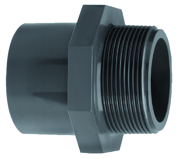 Puntstuk met zes/achtkant en buitendraad, 16 bar 32 x 40 x 1 ”