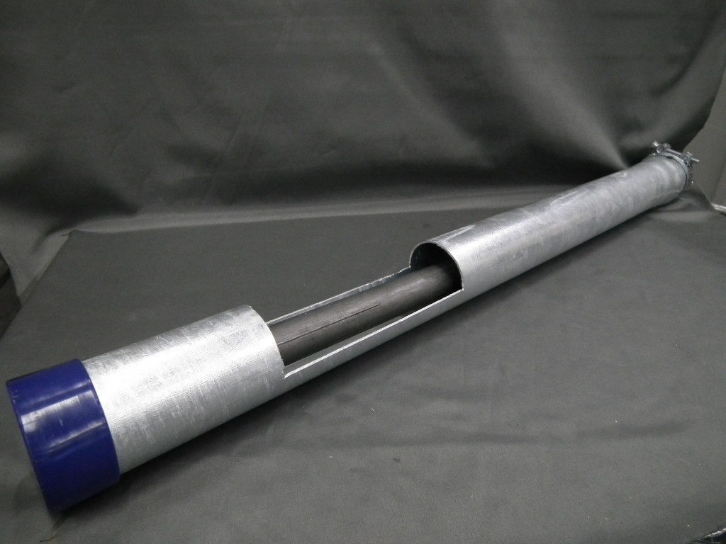 Silo inloopbuis Ø 80 mm met aanname-as met lagering en afdichting