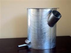 Brokvijzelbak Ø 102 mm met een uitloop onder 45° 