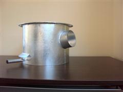 Brokvijzelbak Ø 150 mm met een uitloop onder 10° (prijs is inclusief verzending op pallet)