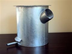 Brokvijzelbak Ø 150 mm met een uitloop onder 30° 