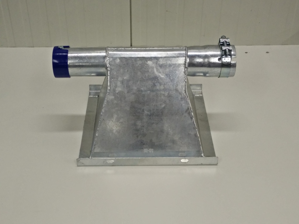 Spiraalbak Ø 80 mm met een rechte uitloop compleet 