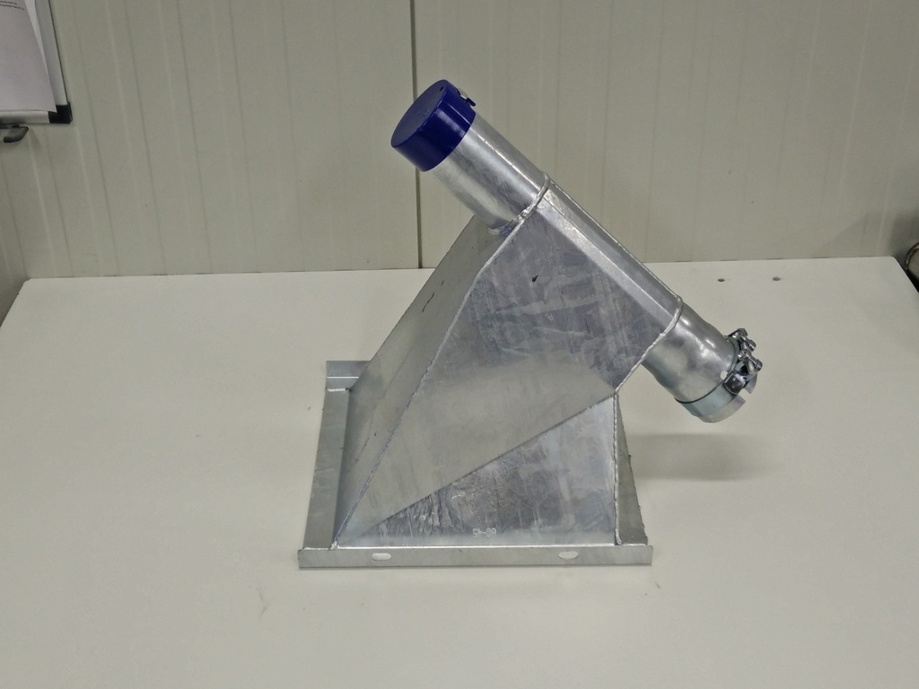 Spiraalbak Ø 80 mm met uitloop onder 45° compleet 