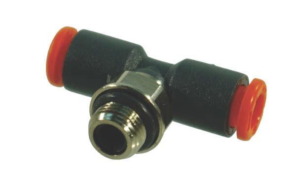 MW Insteekkoppeling T-stuk 6 mm RL35 kunststof buitendraad draaibaar