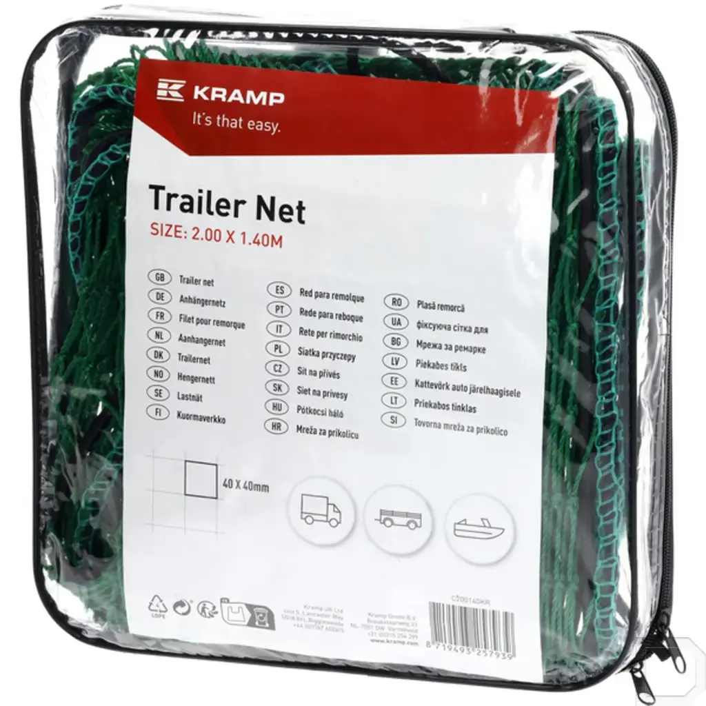 Aanhangwagennet 2,00 x 1,40 m groen