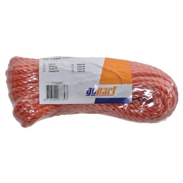 Touw PP oranje 6mm, 20m