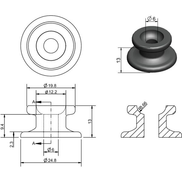 Knop nylon