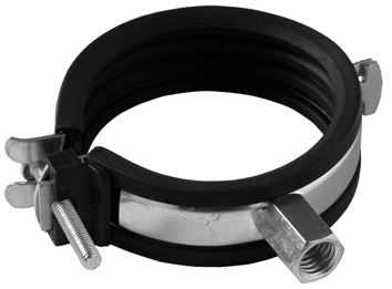 Ophang pijpbeugel M8/M10 26-28 mm el.vz. met rubber inlaag