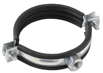 Pijpbeugel M8/M10 87-92 mm el.vz. met rubber inlaag