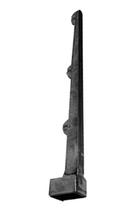 Alu-puntdraadkop koker 60x60 mm 45° 3-draads RAL 9005 Zwart