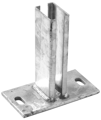 Voetplaat voor koker 60 x 40 mm thermisch verzinkt