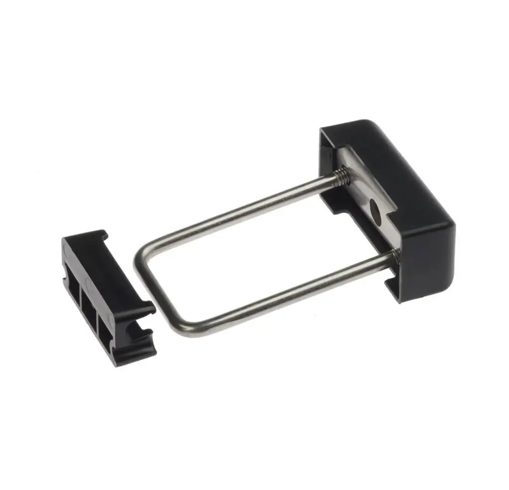 Montageset voor dubbelstaafmat op 40 x 60 mm staander RVS/ kunststof, compleet