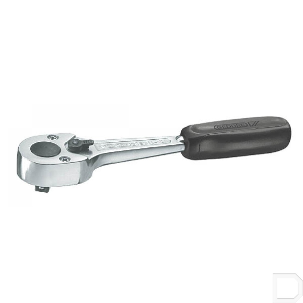 Ratelsleutel 1/4" 4-kant omschakelbaar 