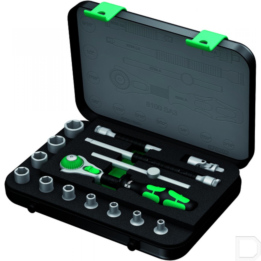 Dopsleutelset 1/4" 15-delig
