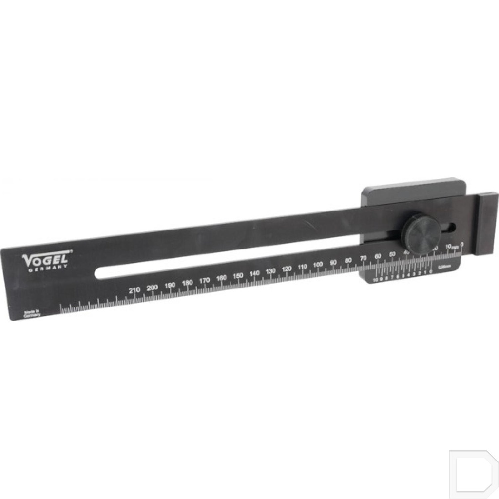 Afschrijfliniaal 200 mm RVS