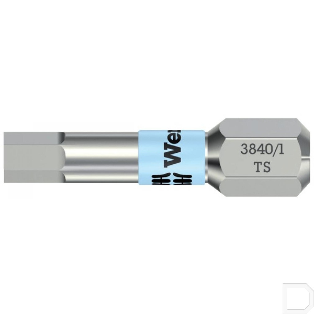Inbusbit 1/4" 6-kant met 2mm stift 25mm lang RVS