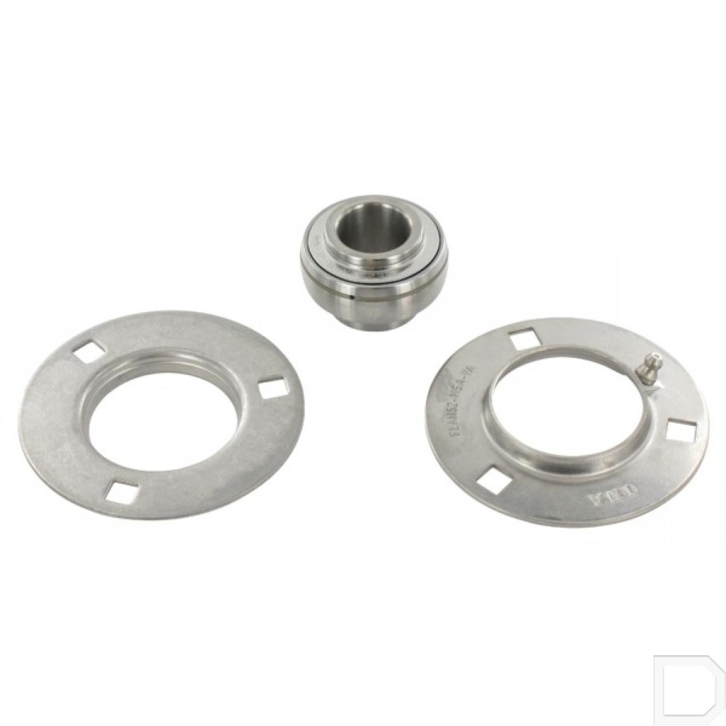 Lagerblok rond 20mm RVS