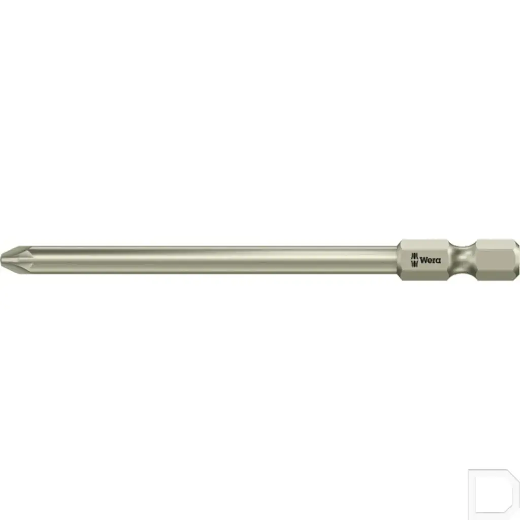 Schroefbit 1/4" 6-kant met Pozidriv PZ2 89mm lang RVS 