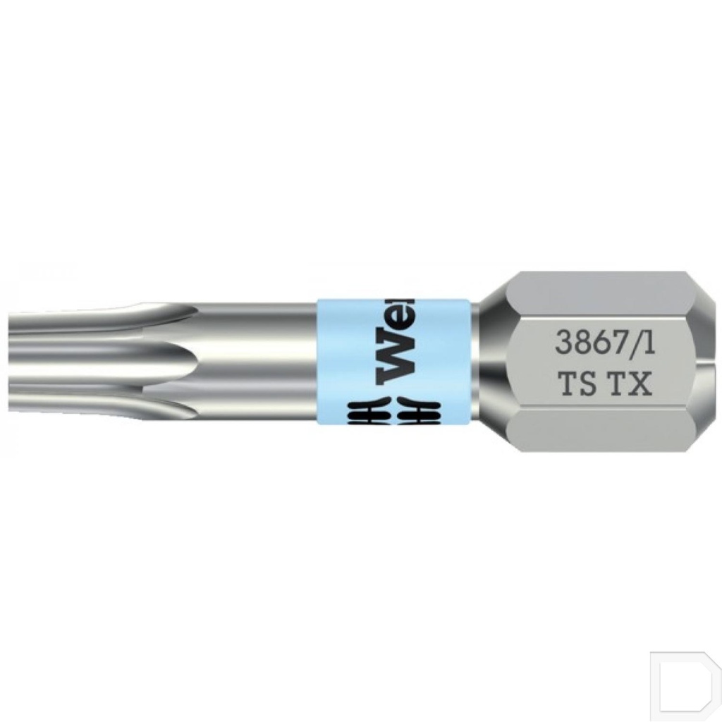 Schroefbit 1/4" 6-kant met Torx TX40 25mm lang RVS Wera