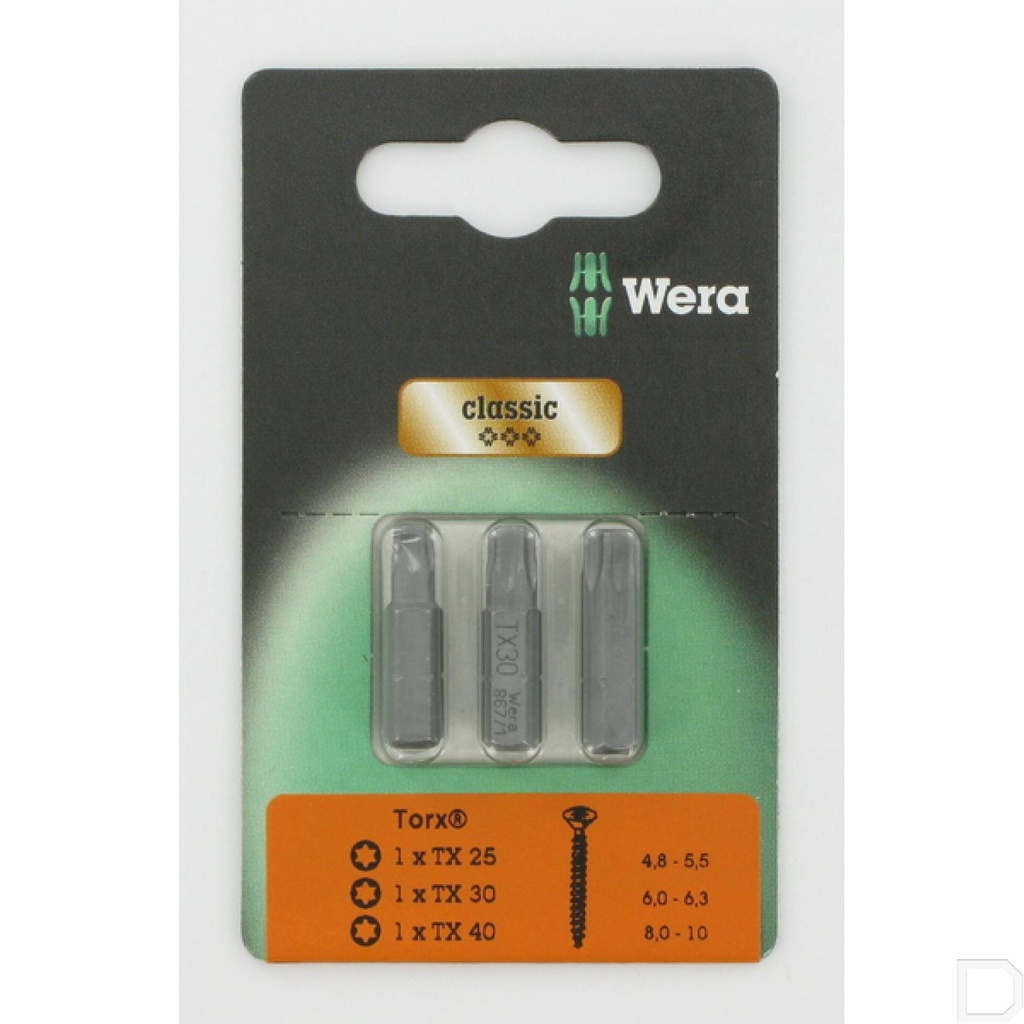 Schroefbits 1x TX25/Tx30/Tx40 Wera