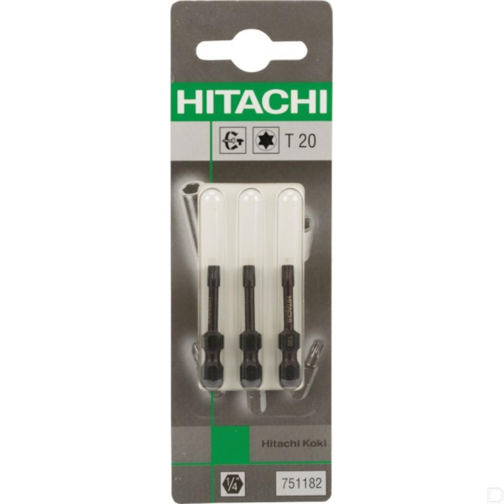 Schroefbit 1/4" 6-kant met Torx TX20 38mm lang kracht 3(st.) Hitachi