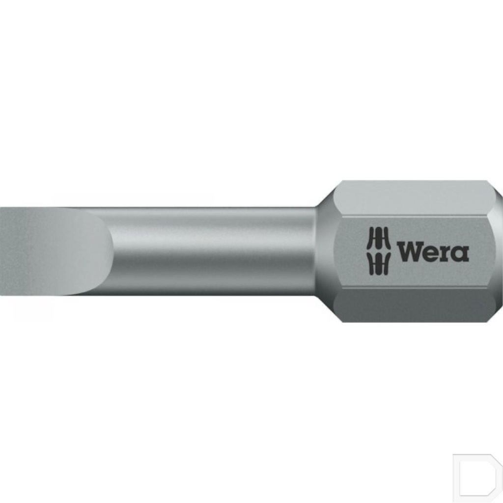 Schroefbit 1/4" 6-kant met zaagsnede 1,6mm 25mm lang Wera