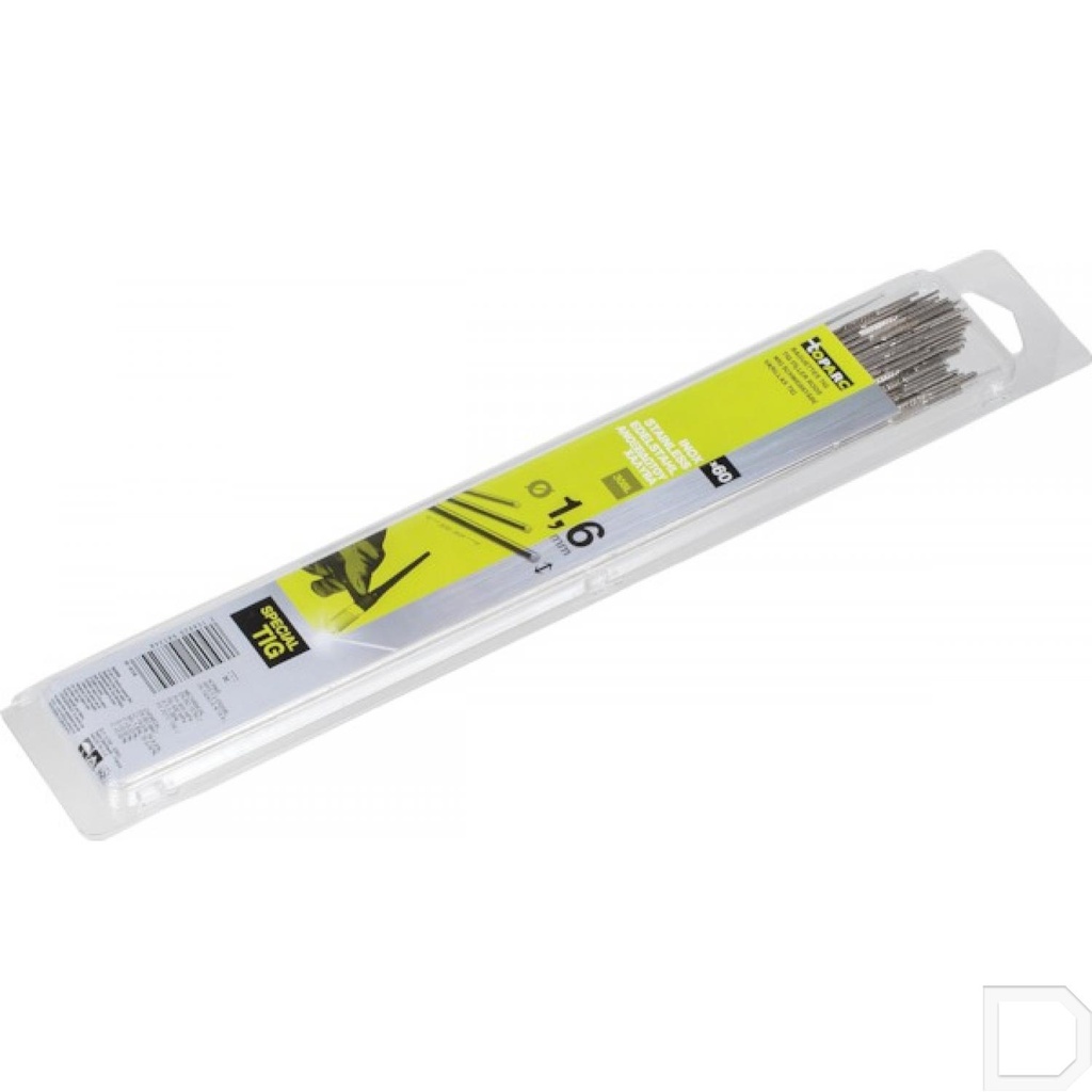 Lasstaaf TIG 308LSi staal Ø1,6mm 330mm lang 60stuks Gys