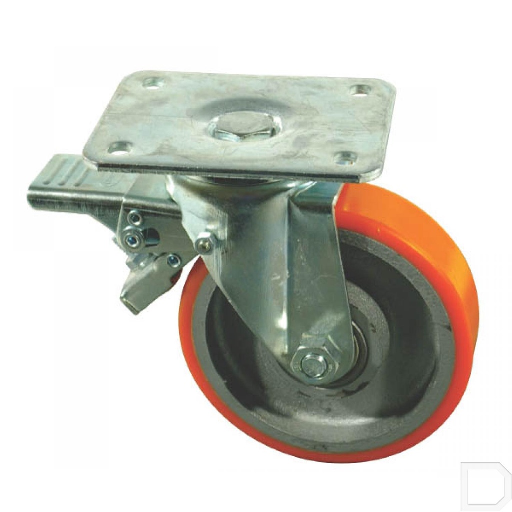 Zwenkwiel 100mm met stop 