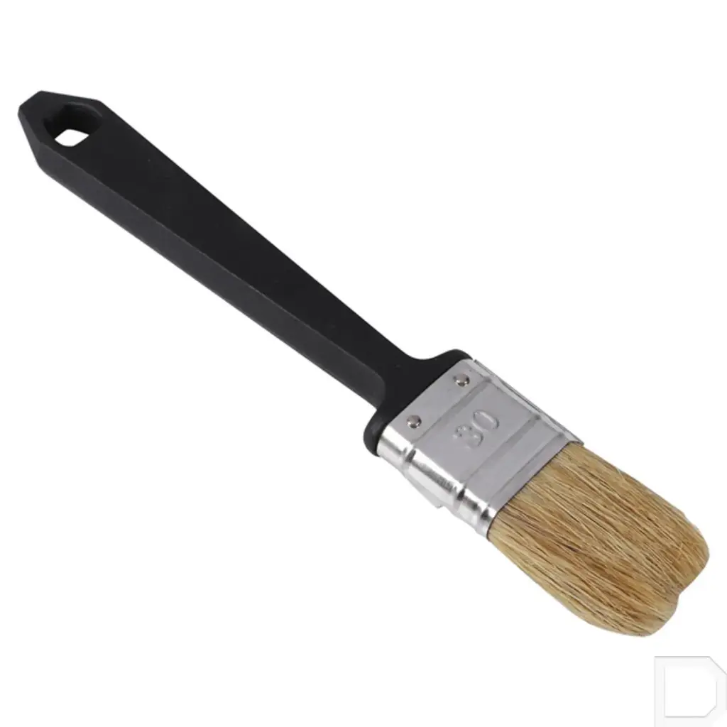 Platte kwast wegwerp wit varkenshaar 30 mm 