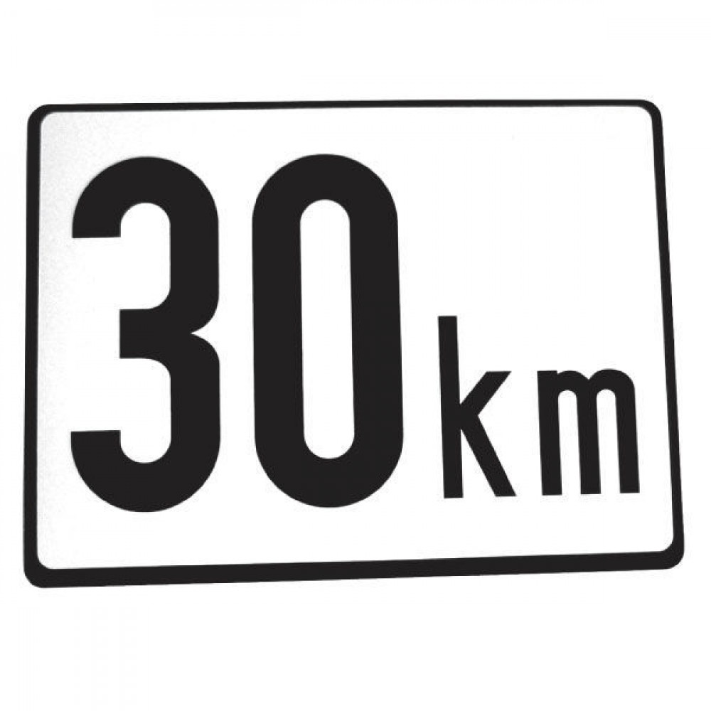 Aanduidingsbord kunststof 30km/h 200 x 150 mm