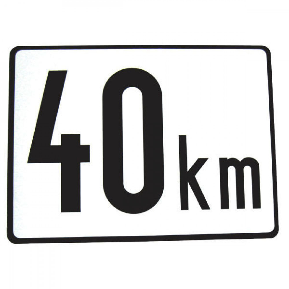 Aanduidingsbord kunststof 40 km/h 200 x 150 mm