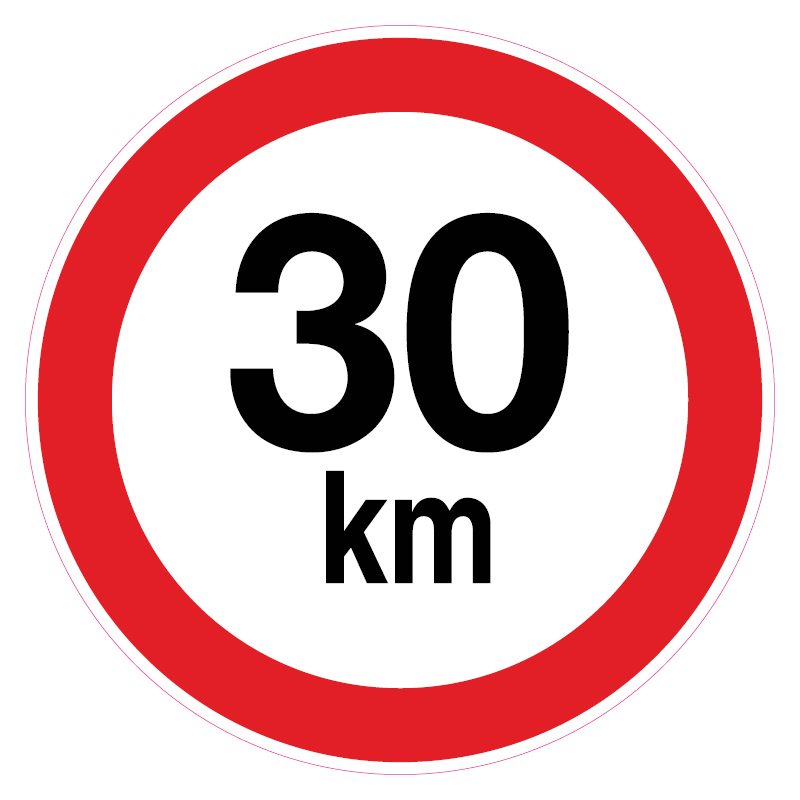 Aanduidingsbord sticker Ø200mm 30km/h