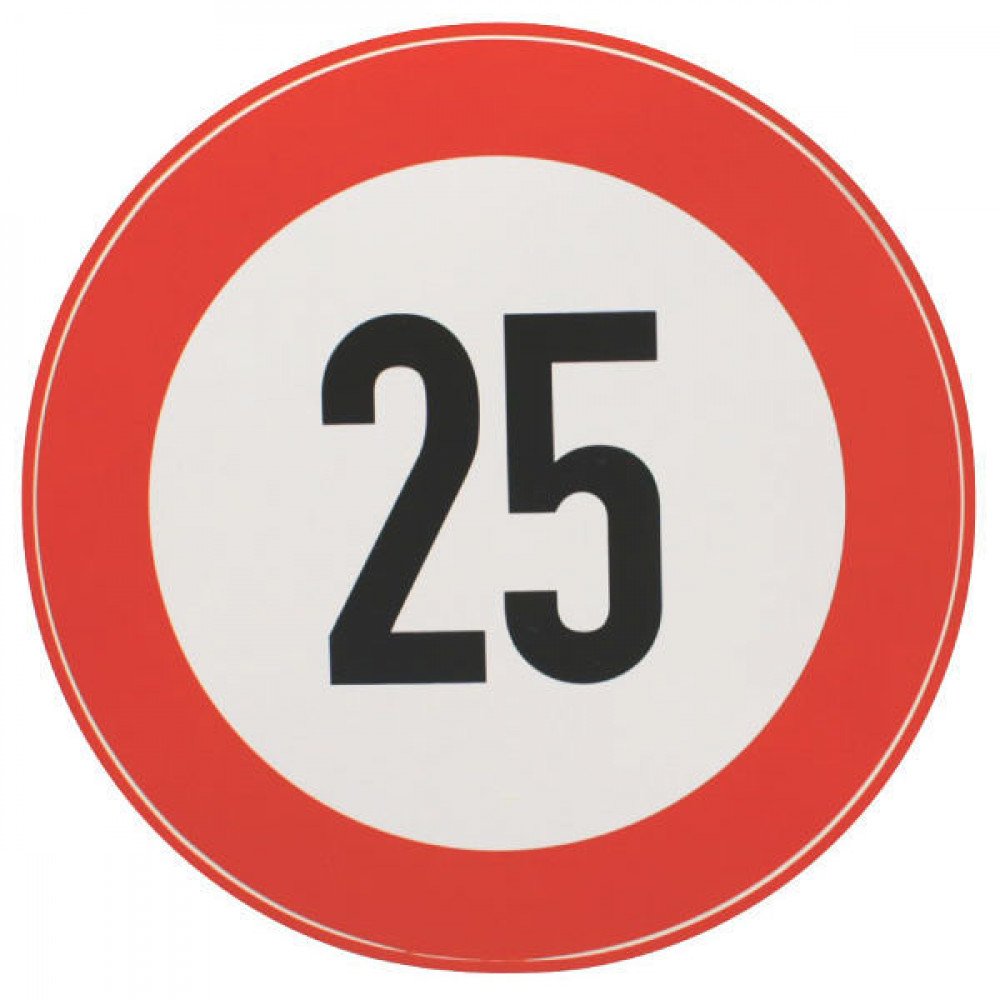 Aanduidingsbord sticker Ø 200 mm 25 km/h