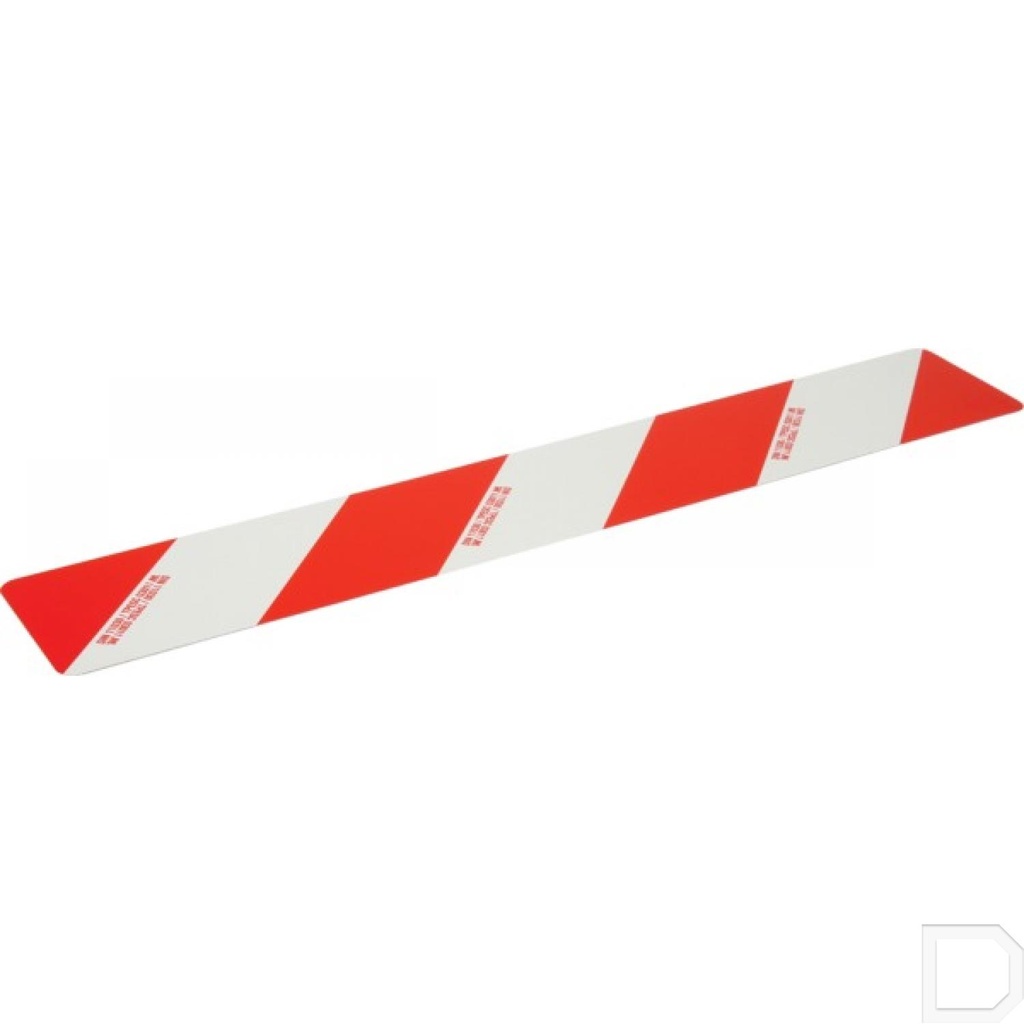 Markeringsbord 800 x 140 mm links rood-wit