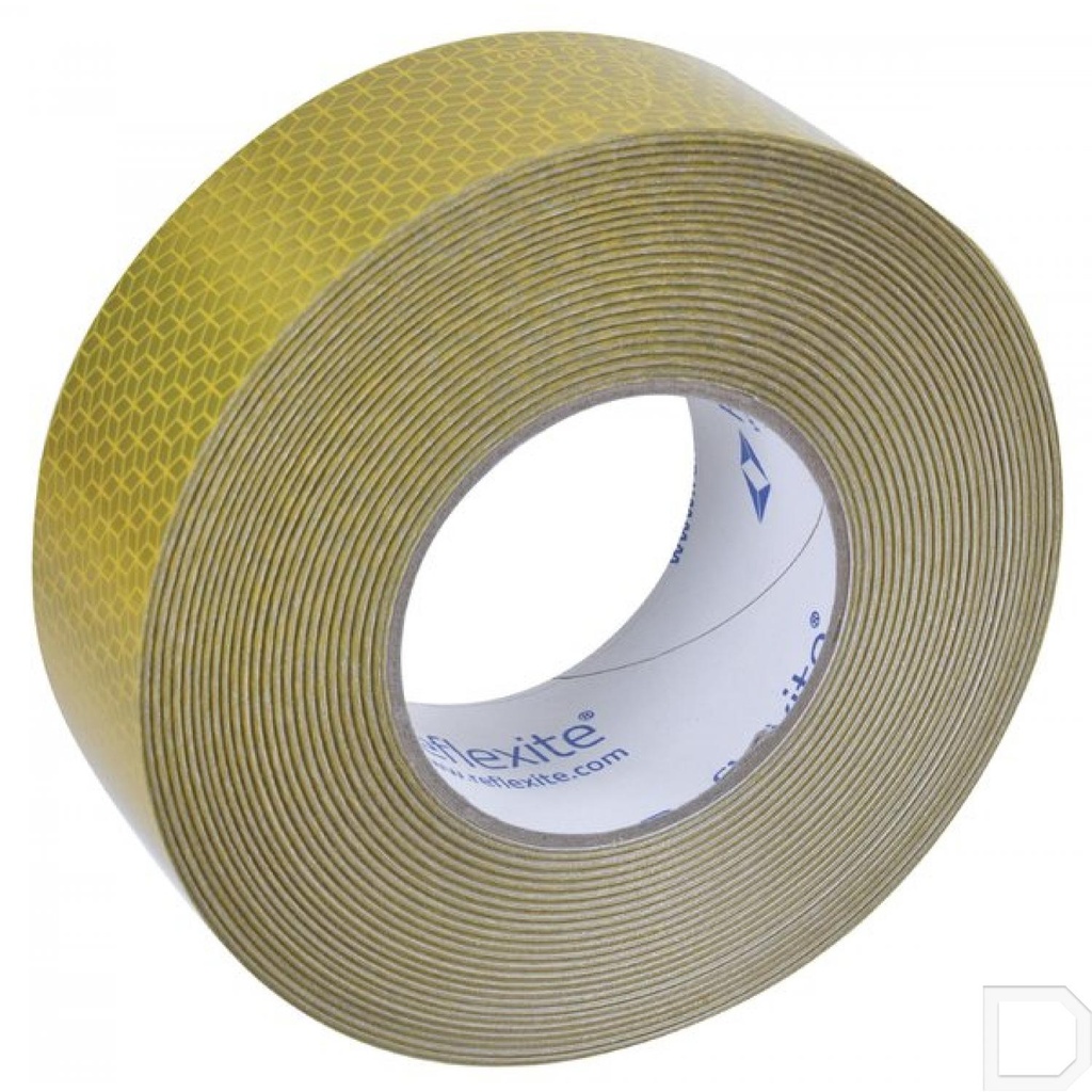 Reflecterende tape geel 50 mm 50 meter