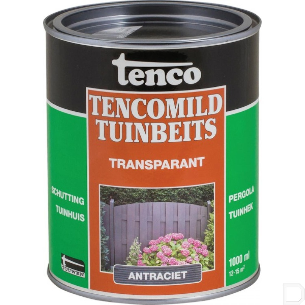 Tuinbeits transparant antraciet 1L