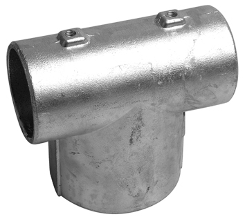 T-klem Ø 90 x 60 mm voor ballenvanger aluminium RAL 7016 grijs