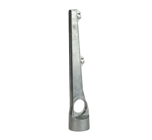 Aluminium rechte enkel arm voor ronde paal Ø 60 mm 2 draden – prikkeldraadhouder / puntdraadkop RAL 6005 groen