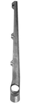 Aluminium rechte arm enkel voor ronde paal 60 mm 3 draden – prikkeldraadhouder / puntdraadkop RAL 7016 grijs