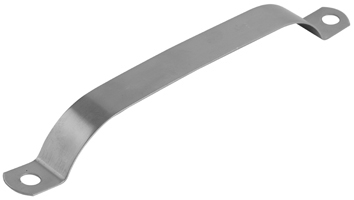 Eindstrip buisklem RVS stripverbinder voor ronde buis paal Ø 60 mmR RAL 7016 grijs