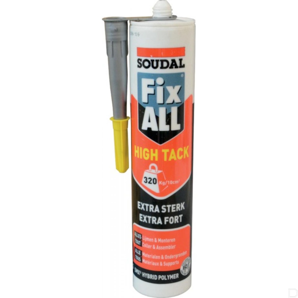 Lijmkit Fix-all High Tack 290ml aluminium-grijs
