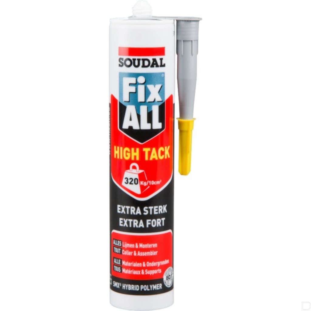 Lijmkit Fix-all High Tack 290ml grijs