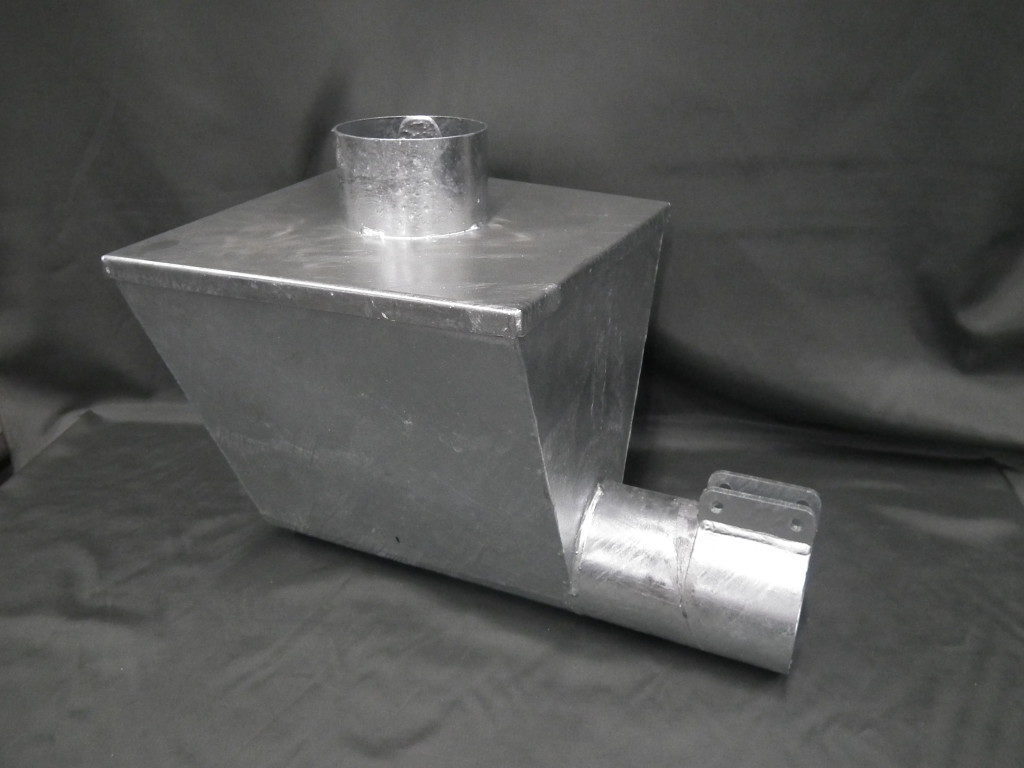 Overstortbak Ø 102 mm incl. deksel met inloop inhoud 10 liter