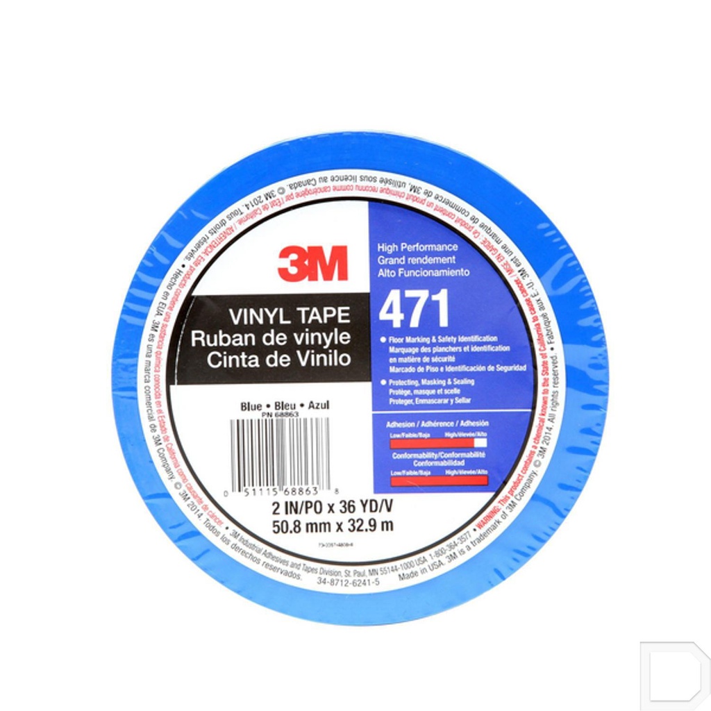 Vinyl tape 471 50 mm x 33 m blauw