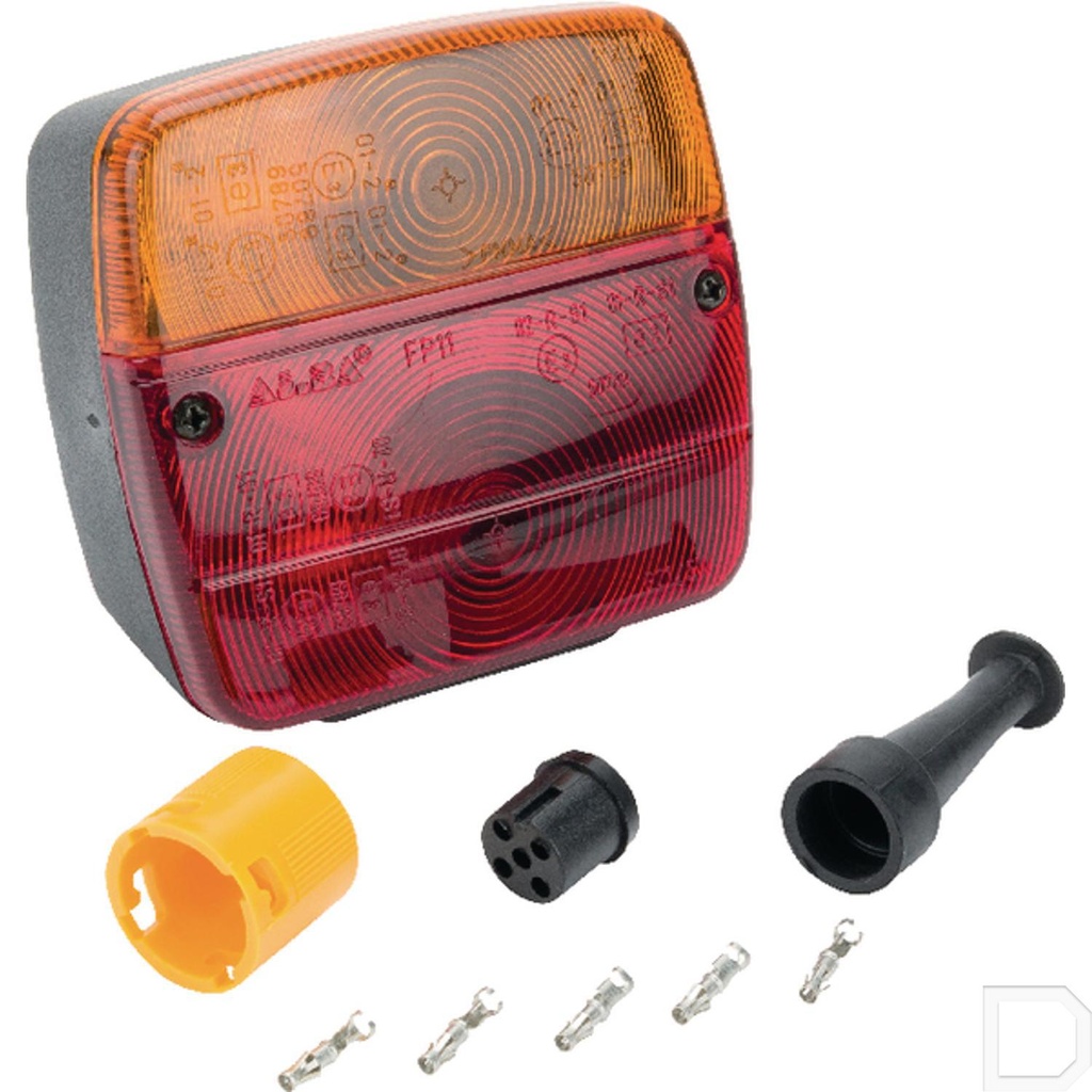 Achterlicht rechts vierkant opbouw 12V 