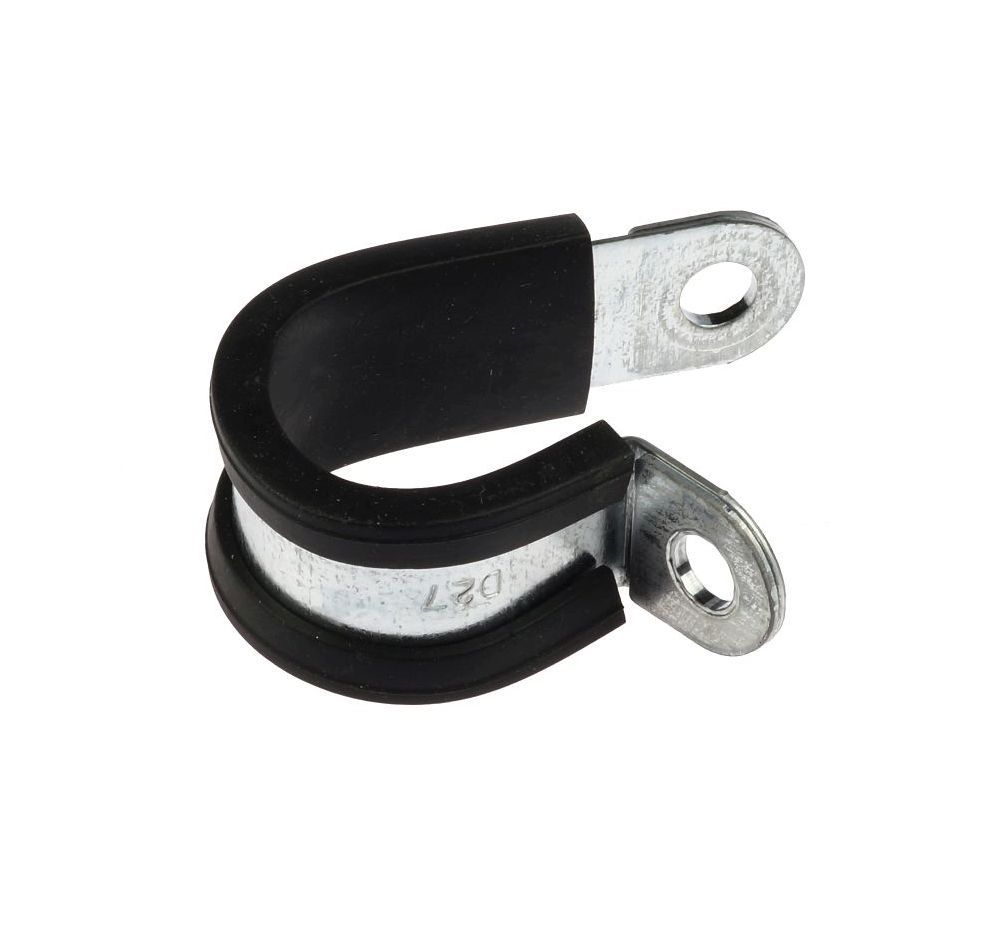 Leidingklem 1-punts met rubber inlaag 15 mm el.vz.