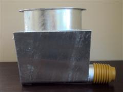 [MVB 0150 SU 0000] Meelvijzelbak met rechte uitloop t.b.v. vijzel van Ø 150 mm (prijs is inclusief verzending op pallet)
